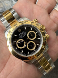 VS Factory Rolex Cosmograph Daytona Two-Tone Yellow Gold Black Dial (126503) 1:1 Super Clone –