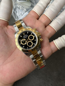 VS Factory Rolex Cosmograph Daytona Two-Tone Yellow Gold Black Dial (126503) 1:1 Super Clone –